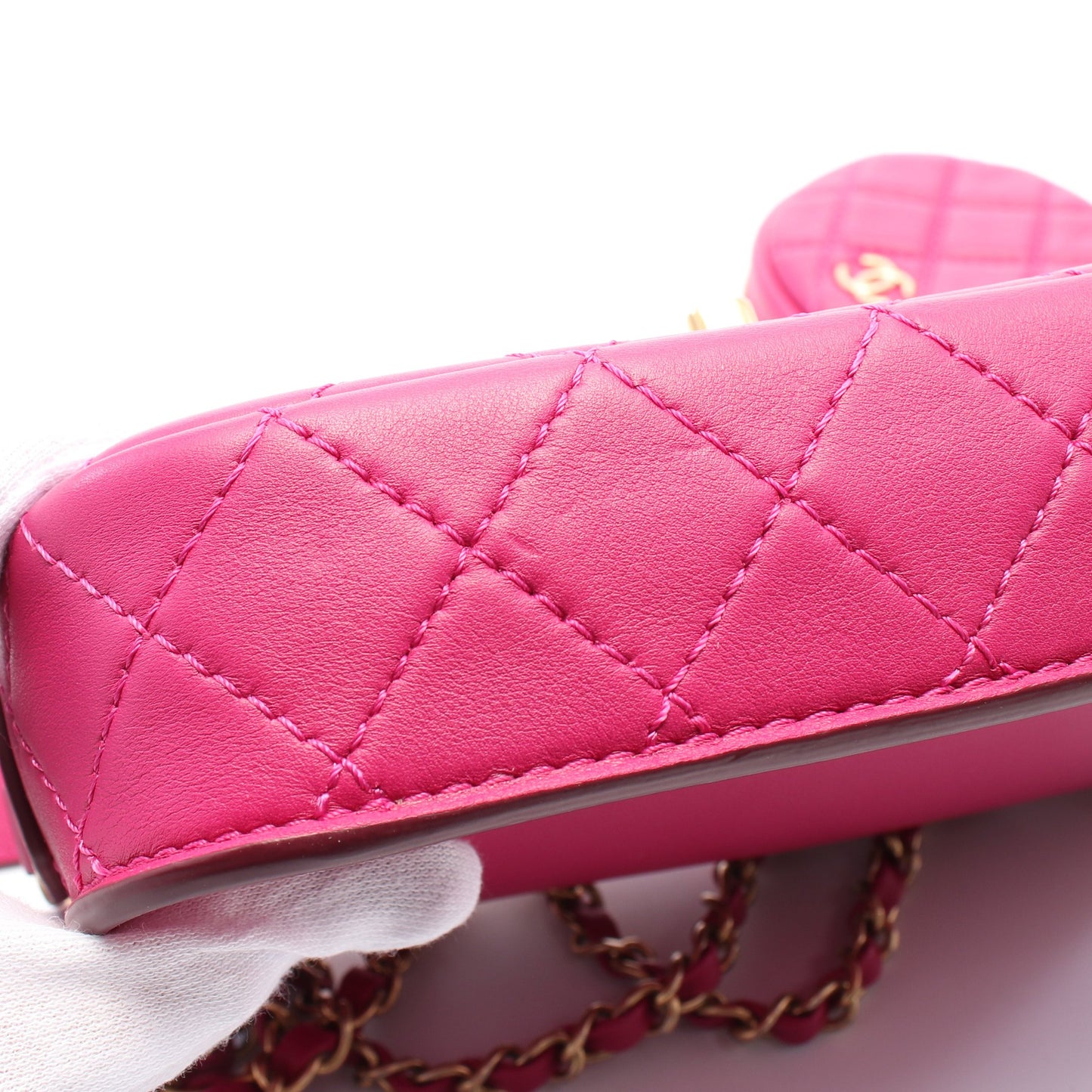 マトラッセ チェーンショルダーバッグ レザー ピンクパープル ゴールド金具 シャネル バッグ CHANEL