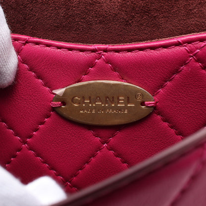 マトラッセ チェーンショルダーバッグ レザー ピンクパープル ゴールド金具 シャネル バッグ CHANEL
