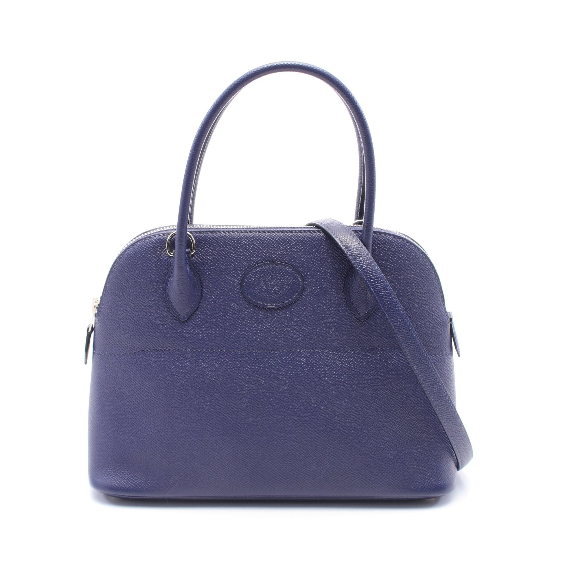 ボリード27 ブルーアンクル ハンドバッグ ヴォーエプソン ブルー シルバー金具 2WAY D刻印 エルメス バッグ HERMES
