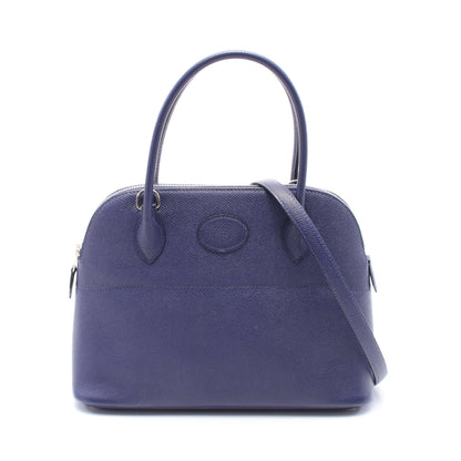 ボリード27 ブルーアンクル ハンドバッグ ヴォーエプソン ブルー シルバー金具 2WAY D刻印 エルメス バッグ HERMES