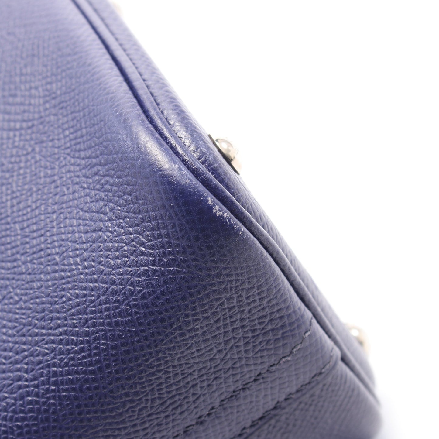 ボリード27 ブルーアンクル ハンドバッグ ヴォーエプソン ブルー シルバー金具 2WAY D刻印 エルメス バッグ HERMES