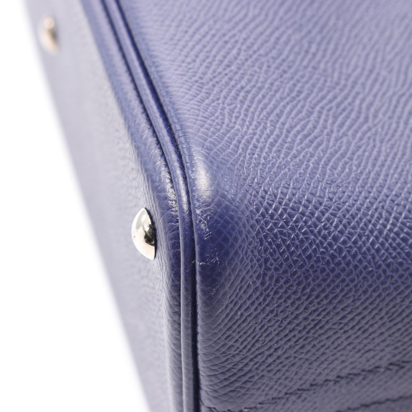 ボリード27 ブルーアンクル ハンドバッグ ヴォーエプソン ブルー シルバー金具 2WAY D刻印 エルメス バッグ HERMES