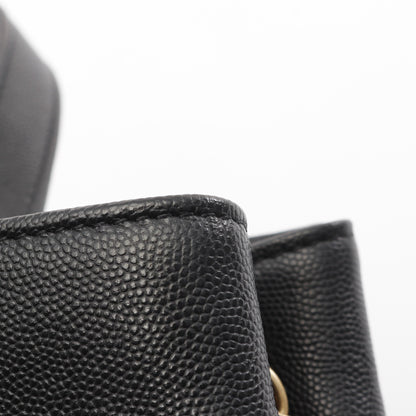 ココマーク マトラッセ チェーンショルダーバッグ レザー キャビアスキン ブラック ゴールド金具 2WAY シャネル バッグ CHANEL
