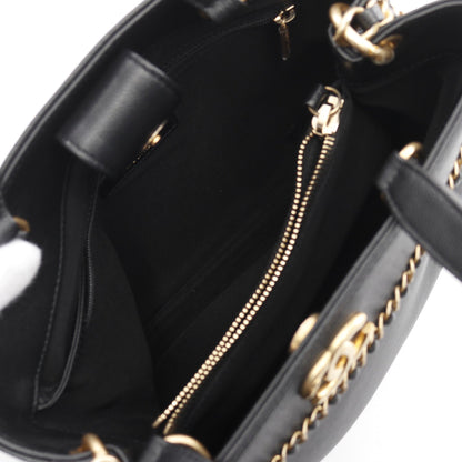 ココマーク マトラッセ チェーンショルダーバッグ レザー キャビアスキン ブラック ゴールド金具 2WAY シャネル バッグ CHANEL