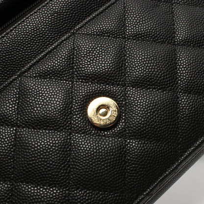 マトラッセ チェーンショルダーバッグ キャビアスキン ブラック ゴールド金具 トランプモチーフ シャネル バッグ CHANEL