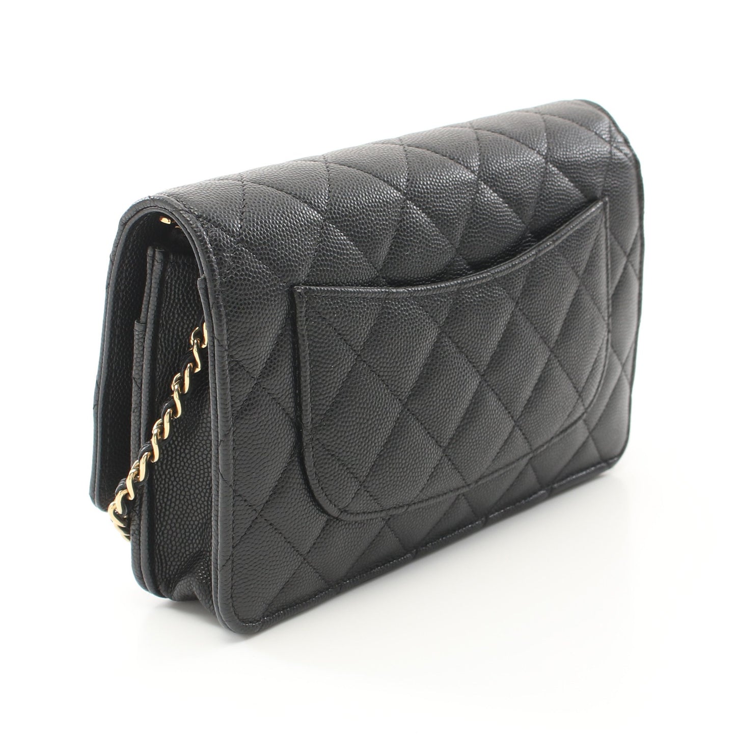 マトラッセ チェーンショルダーバッグ キャビアスキン ブラック ゴールド金具 トランプモチーフ シャネル バッグ CHANEL