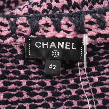 ココマークボタン ニットジャケット ツイード カーディガン カシミヤ コットン ピンク ネイビー 21P シャネル トップス CHANEL