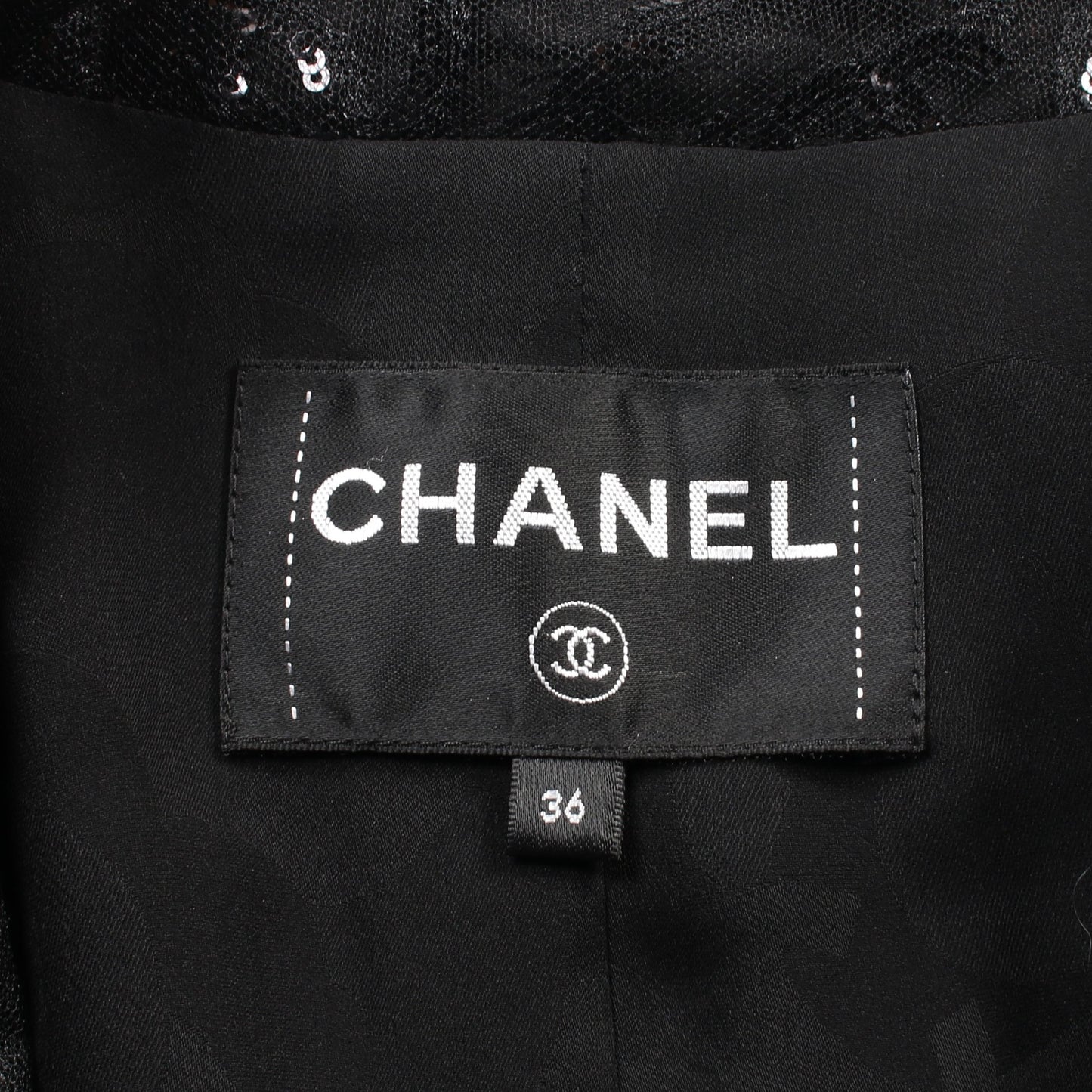 ココマーク アイレット ジャケット スパンコール コットン ブラック 21P シャネル アウター CHANEL