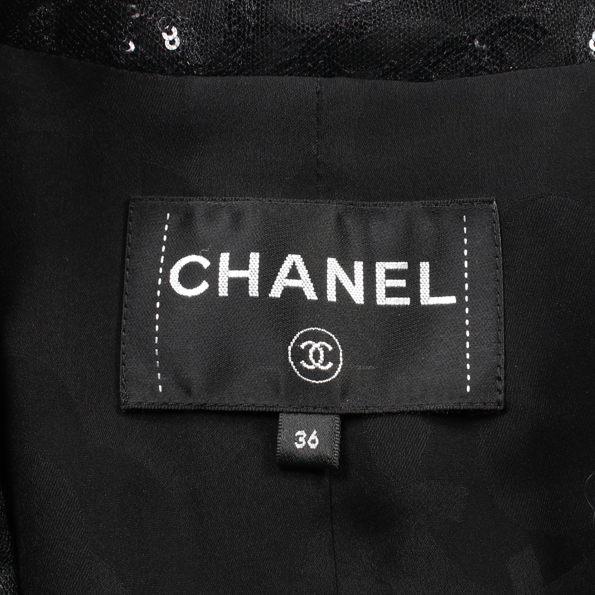 ココマーク アイレット ジャケット スパンコール コットン ブラック 21P シャネル アウター CHANEL