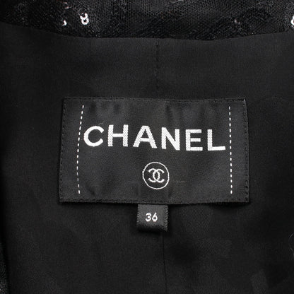 ココマーク アイレット ジャケット スパンコール コットン ブラック 21P シャネル アウター CHANEL