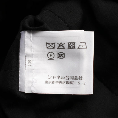 ツイード ノーカラージャケット スパンコール ナイロン ブラック マルチカラー ゴールドトリム 22S シャネル アウター CHANEL