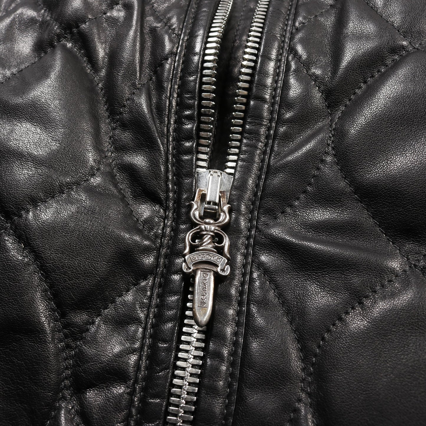 キルティング ジップアップ レザージャケット レザー カシミヤ ブラック クロムハーツ アウター Chrome Hearts
