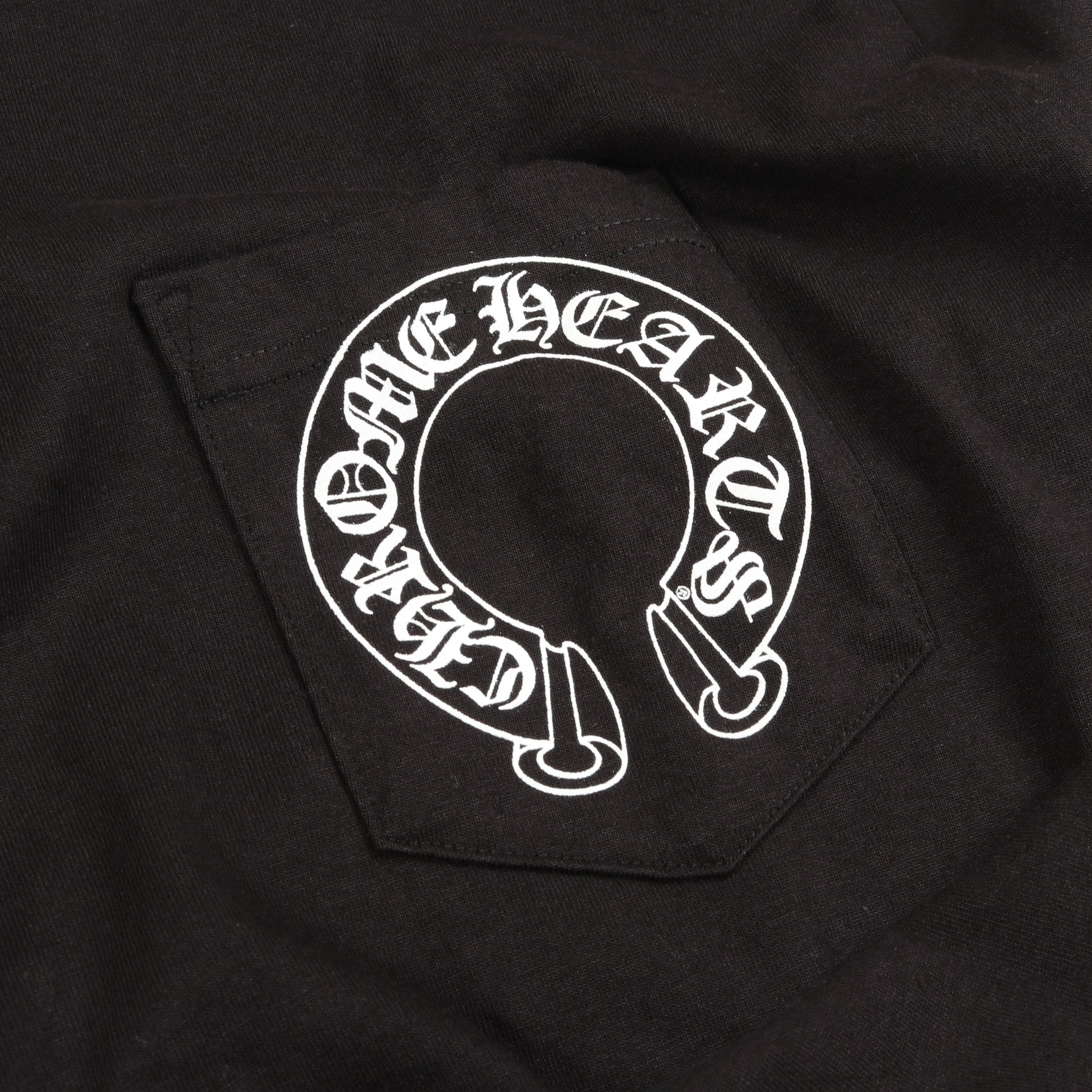 CHプラスプリント ポケット Tシャツ クルーネック コットン ブラック