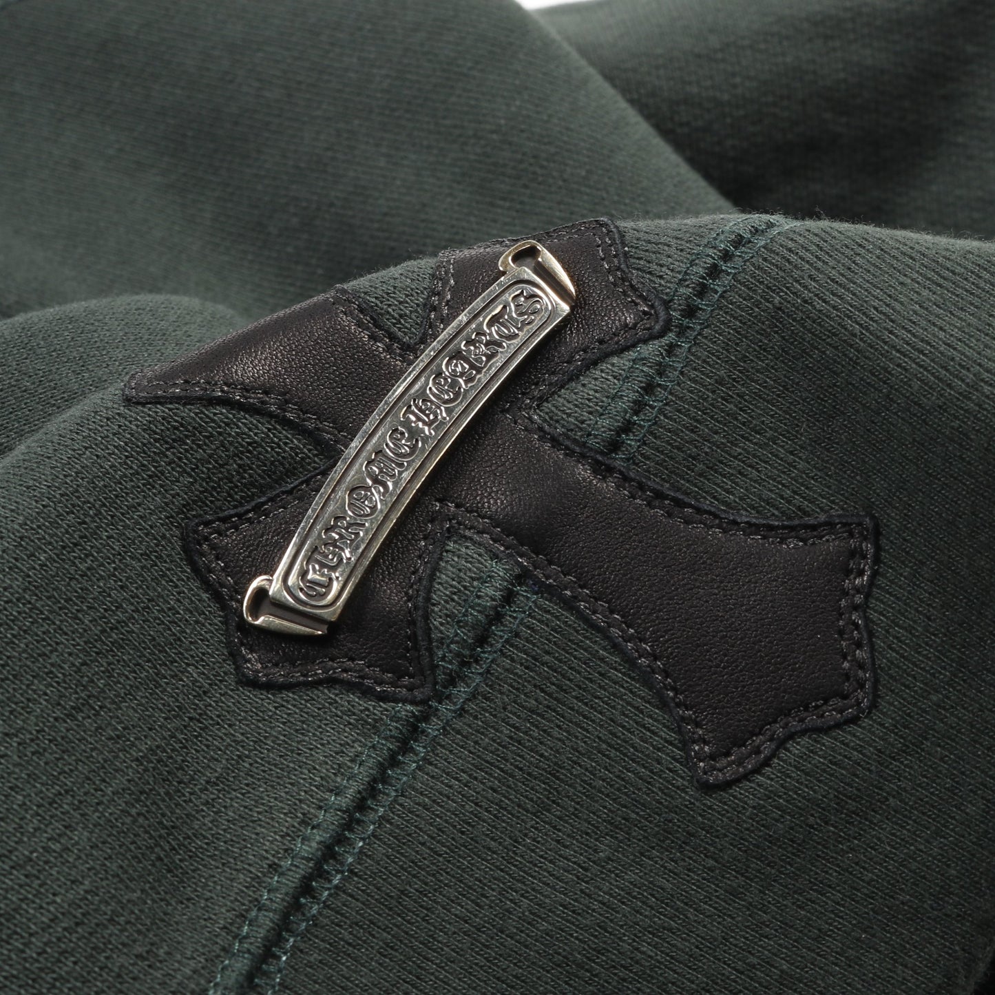SLO RIDE クロスパッチ付き スウェットシャツ クルーネック ロゴ刺繍 コットン グリーン クロムハーツ トップス Chrome Hearts