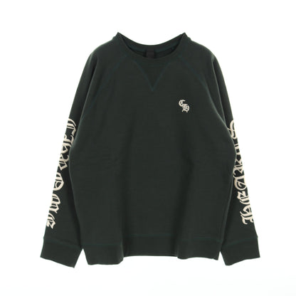 SLO RIDE クロスパッチ付き スウェットシャツ クルーネック ロゴ刺繍 コットン グリーン クロムハーツ トップス Chrome Hearts