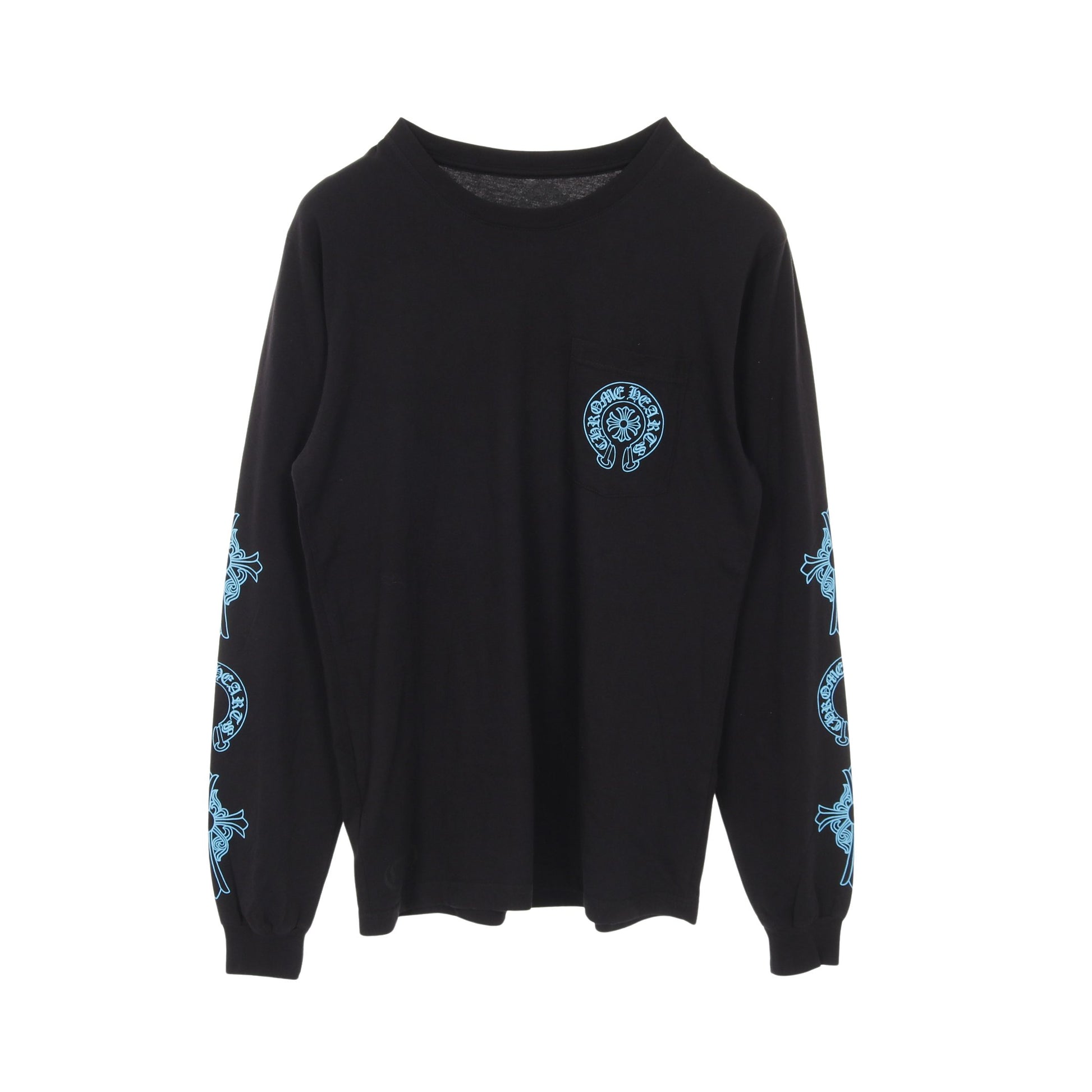 トリプルクロス アームロゴ Tシャツ 長袖 コットン ブラック ブルー 