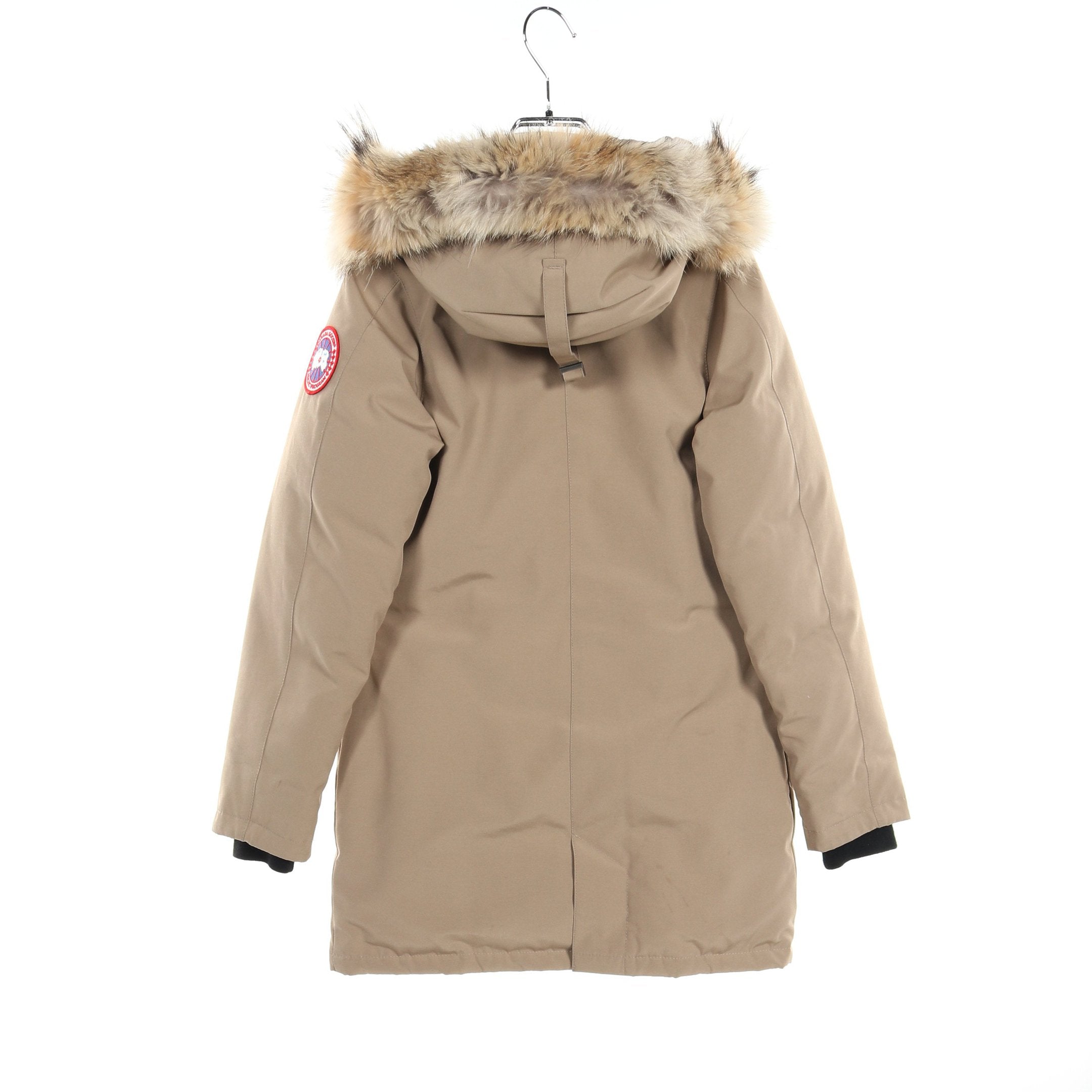 ほぼ未使用✨　カナダグース　ダウンコート　ロスレクア　ベージュ　S レディース ヴィクトリアパーカ ダウンコート ワンポイント グレーベージュ フード