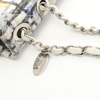 ココマーク ペイント グラフィティ チェーンショルダーバッグ レザー ホワイト マルチカラー シルバー金具 シャネル バッグ CHANEL