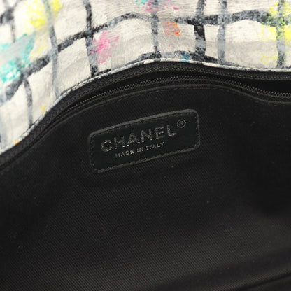 ココマーク ペイント グラフィティ チェーンショルダーバッグ レザー ホワイト マルチカラー シルバー金具 シャネル バッグ CHANEL