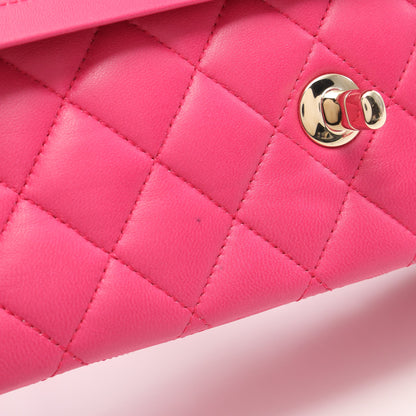 マトラッセ Wフラップ Wチェーンショルダーバッグ ラムスキン ピンクパープル ゴールド金具 シャネル バッグ CHANEL