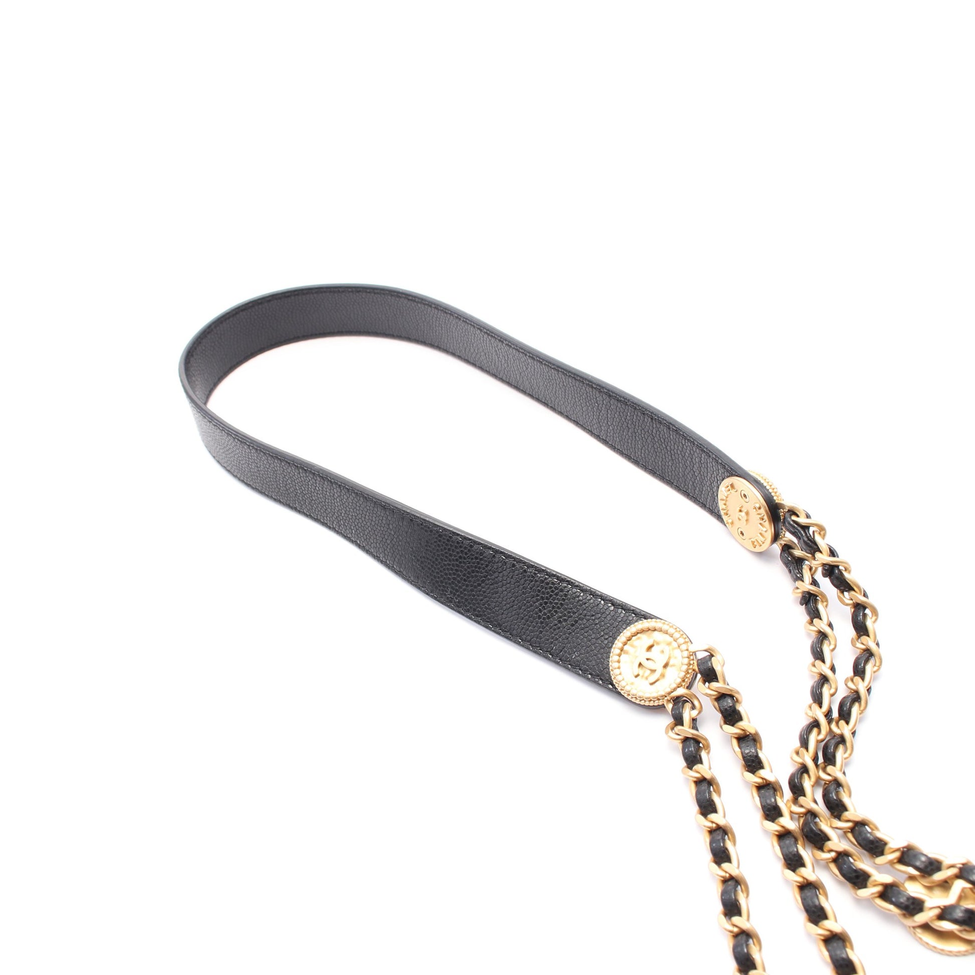 マトラッセ ミニフラップ チェーンショルダーバッグ キャビアスキン ブラック ゴールド金具 シャネル バッグ CHANEL