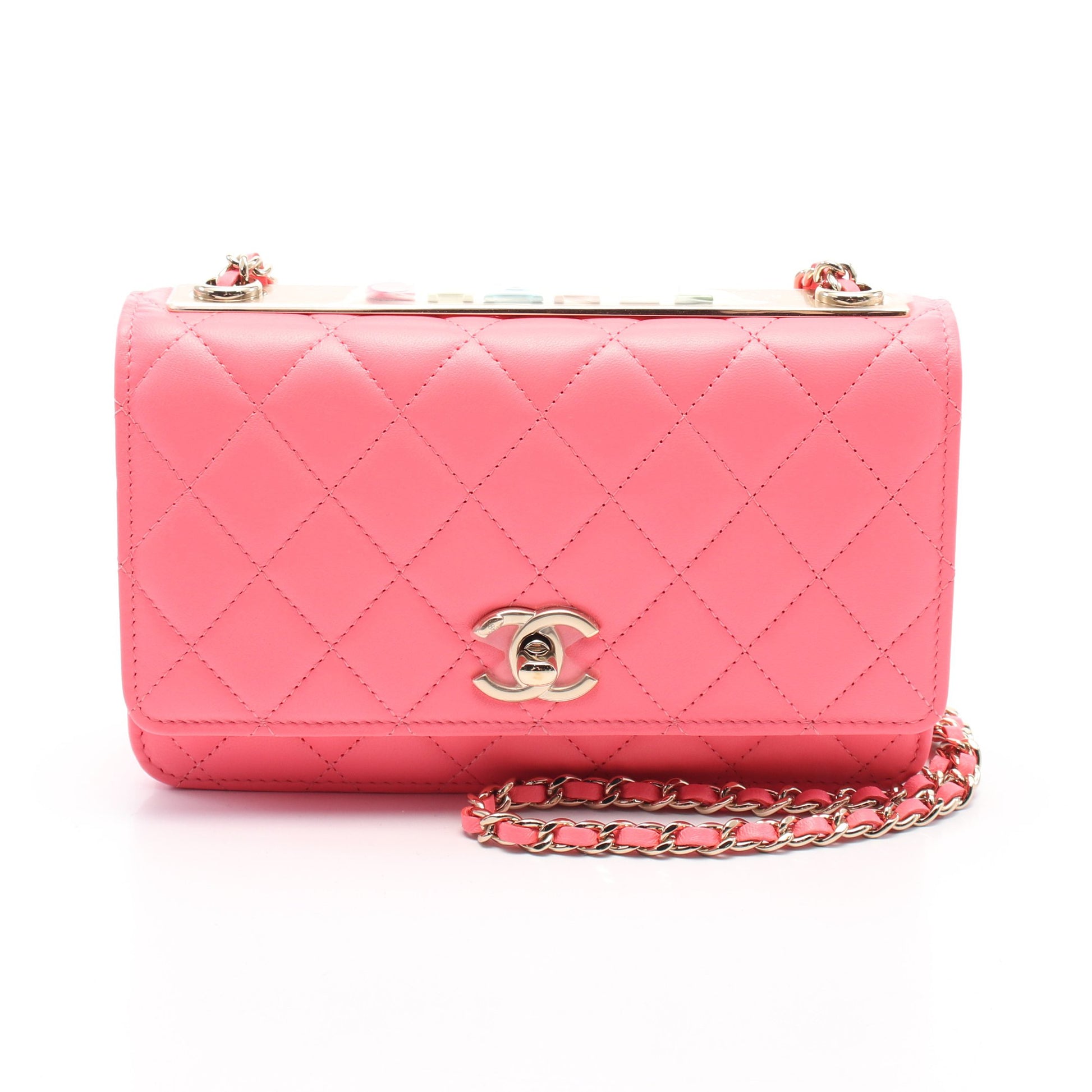 マトラッセ チェーンウォレット レザー ピンク ゴールド金具 シャネル バッグ CHANEL