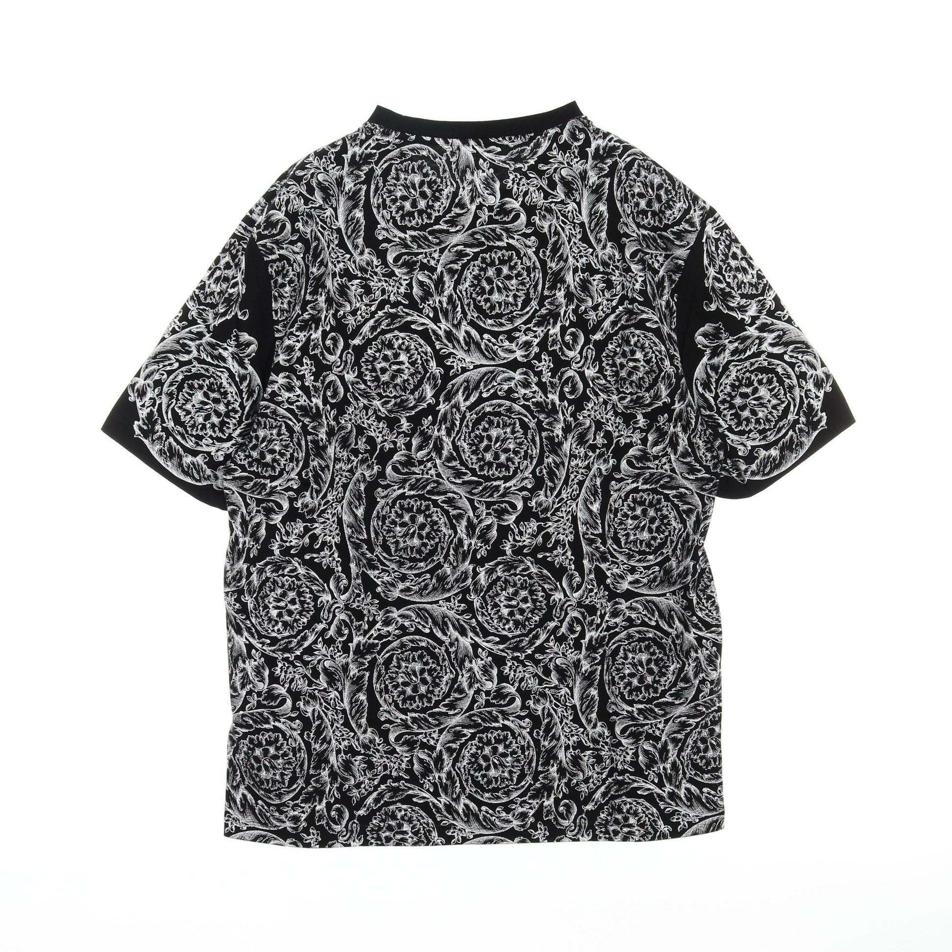 Tシャツ クルーネック 半袖 コットン ブラック ホワイト ヴェルサーチ トップス Versace
