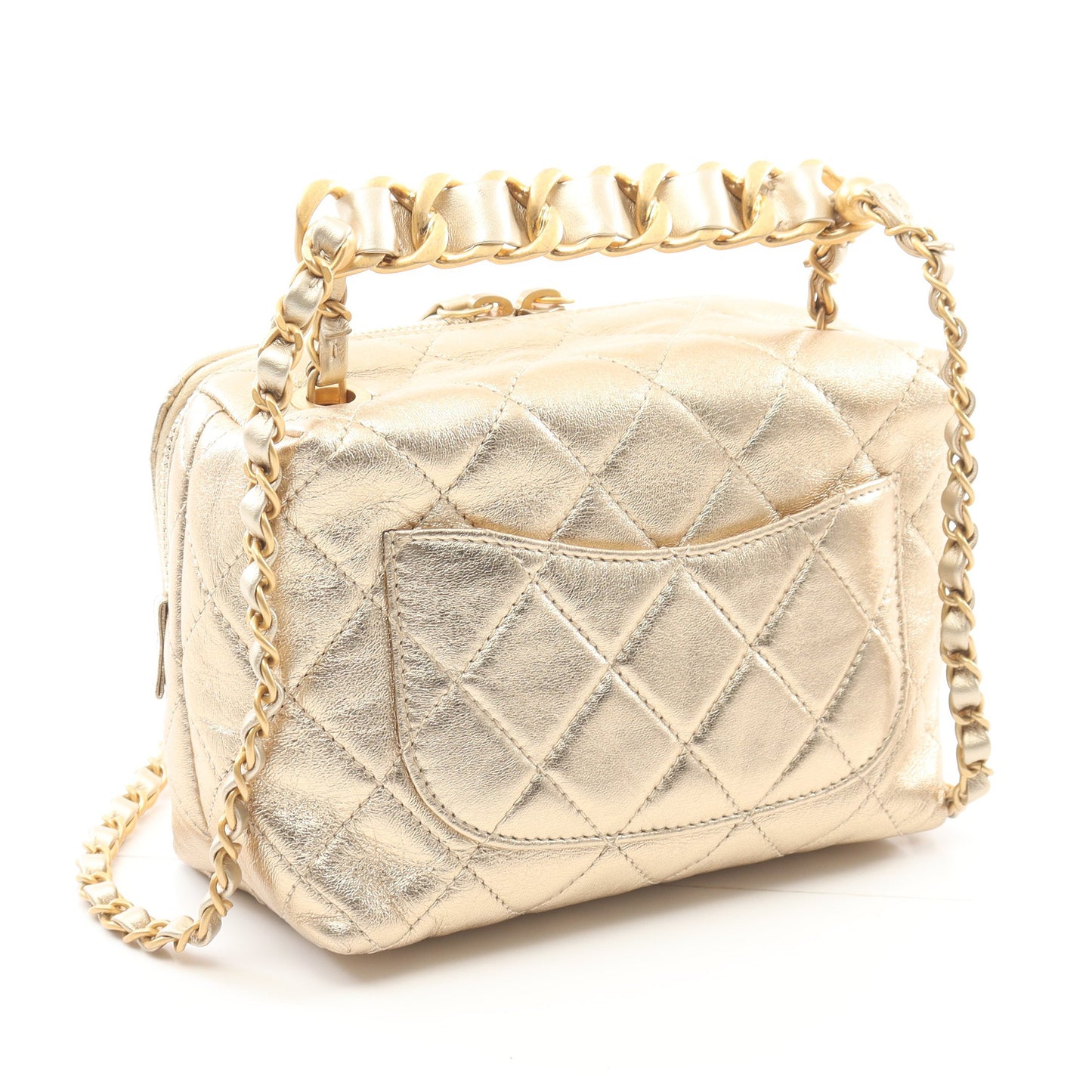 マトラッセ チェーンショルダーバッグ レザー シャンパンゴールド ゴールド金具 シャネル バッグ CHANEL