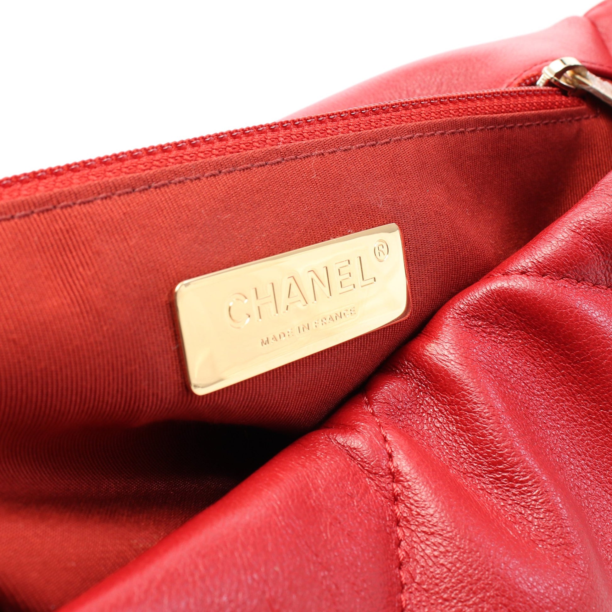 19 ディズヌフ マトラッセ チェーンショルダーバッグ レザー レッド コンビ金具 2WAY シャネル バッグ CHANEL