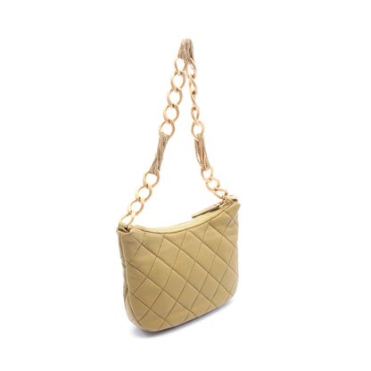 スモールホーボー チェーンショルダーバッグ レザー カーキグリーン ゴールド金具 シャネル バッグ CHANEL