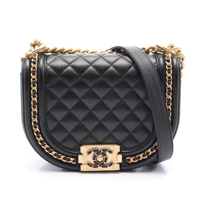 ボーイシャネル スモール チェーンショルダーバッグ キャビアスキン ブラック ゴールド金具 シャネル バッグ CHANEL