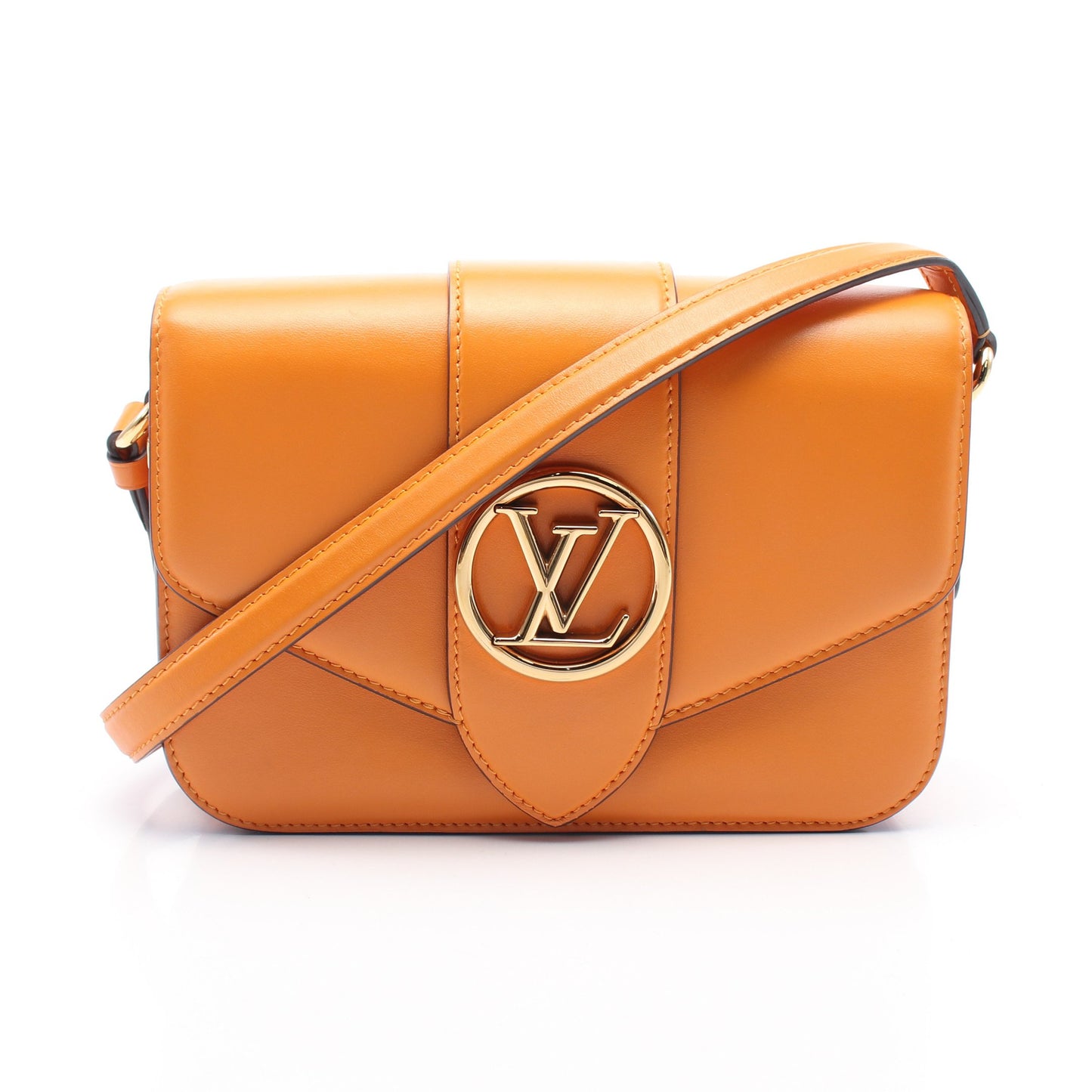 LV PONT 9 LVポンヌフ サマーゴールド ショルダーバッグ レザー オレンジ ルイヴィトン バッグ LOUIS VUITTON