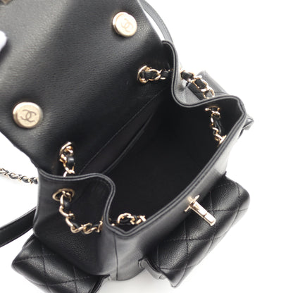 マトラッセ バックパック リュックサック キャビアスキン ブラック ゴールド金具 シャネル バッグ CHANEL