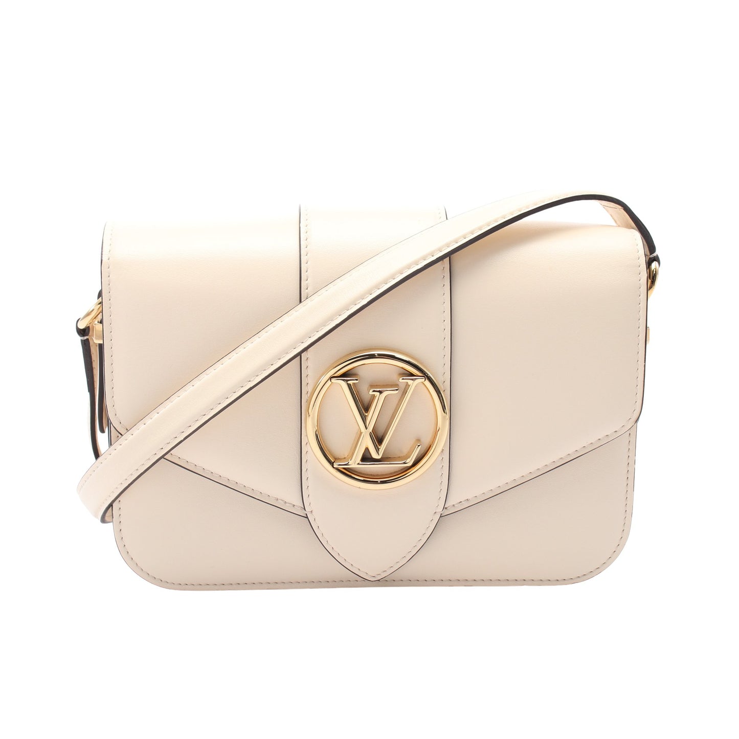 LV PONT 9 LVポンヌフ クレーム ショルダーバッグ レザー アイボリー ルイヴィトン バッグ LOUIS VUITTON