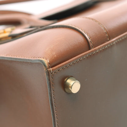 ドラッグ37 コニャック ハンドバッグ ボックスカーフ ブラウン ゴールド金具 □E刻印 エルメス バッグ HERMES