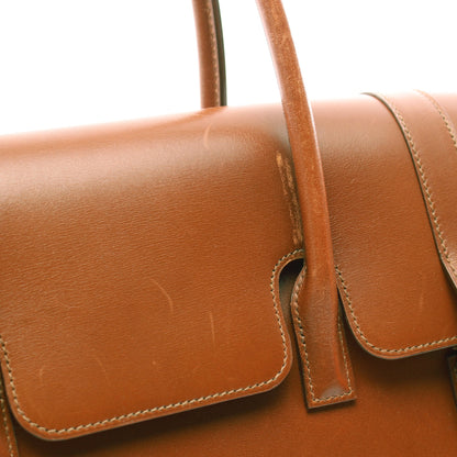 ドラッグ37 コニャック ハンドバッグ ボックスカーフ ブラウン ゴールド金具 □E刻印 エルメス バッグ HERMES