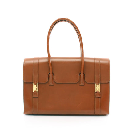 ドラッグ37 コニャック ハンドバッグ ボックスカーフ ブラウン ゴールド金具 □E刻印 エルメス バッグ HERMES