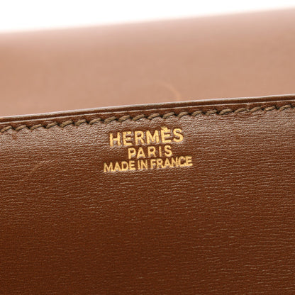 ドラッグ37 コニャック ハンドバッグ ボックスカーフ ブラウン ゴールド金具 □E刻印 エルメス バッグ HERMES