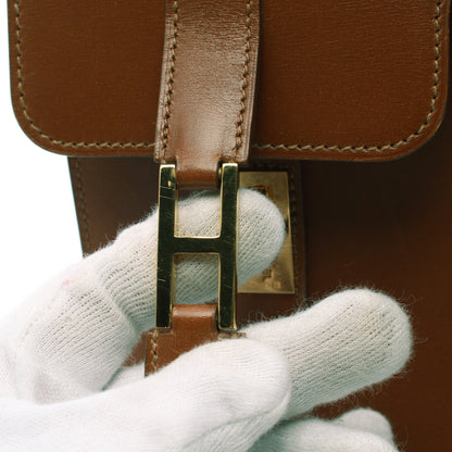 ドラッグ37 コニャック ハンドバッグ ボックスカーフ ブラウン ゴールド金具 □E刻印 エルメス バッグ HERMES