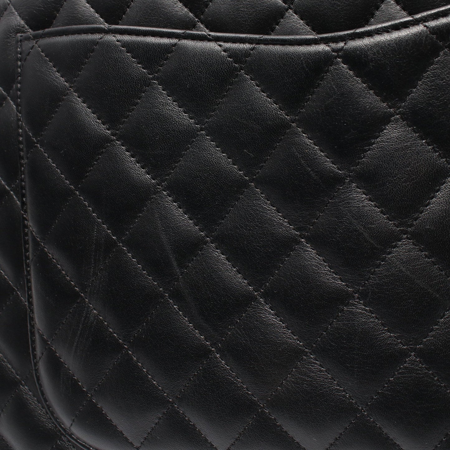 カンボンライン ボストンバッグ ハンドバッグ レザー ブラック グレー シルバー金具 シャネル バッグ CHANEL