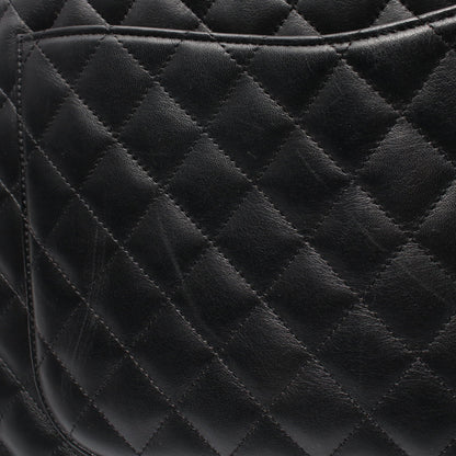 カンボンライン ボストンバッグ ハンドバッグ レザー ブラック グレー シルバー金具 シャネル バッグ CHANEL
