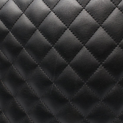 カンボンライン ボストンバッグ ハンドバッグ レザー ブラック グレー シルバー金具 シャネル バッグ CHANEL