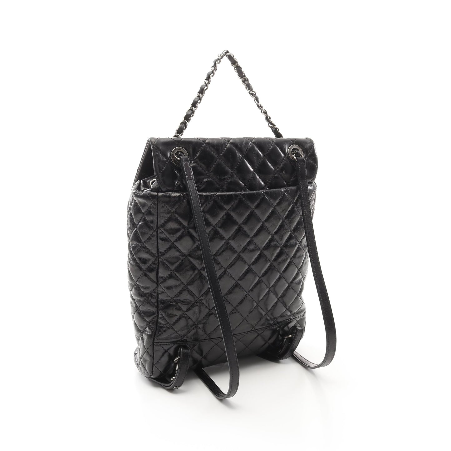 マトラッセ バックパック リュックサック エイジドカーフスキン ブラック アンティークシルバー金具 シャネル バッグ CHANEL