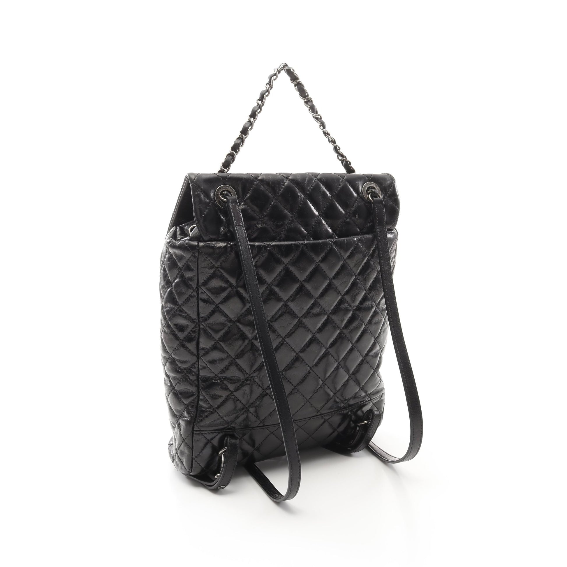 マトラッセ バックパック リュックサック エイジドカーフスキン ブラック アンティークシルバー金具 シャネル バッグ CHANEL