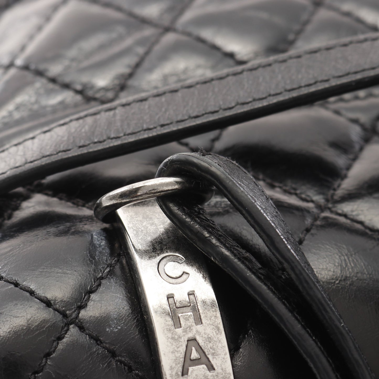 マトラッセ バックパック リュックサック エイジドカーフスキン ブラック アンティークシルバー金具 シャネル バッグ CHANEL
