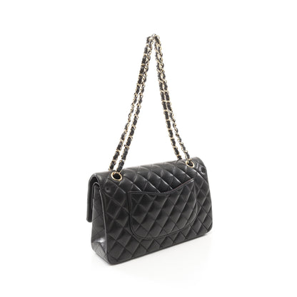 マトラッセ Wフラップ Wチェーンショルダーバッグ ラムスキン ブラック ゴールド金具 シャネル バッグ CHANEL