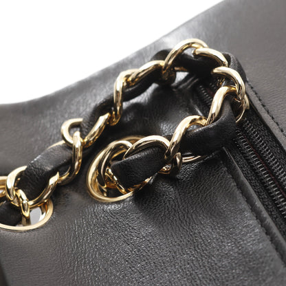 マトラッセ Wフラップ Wチェーンショルダーバッグ ラムスキン ブラック ゴールド金具 シャネル バッグ CHANEL
