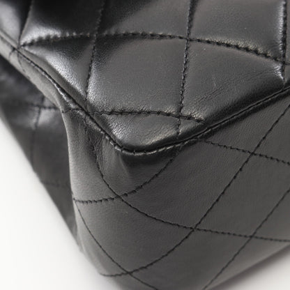 マトラッセ Wフラップ Wチェーンショルダーバッグ ラムスキン ブラック ゴールド金具 シャネル バッグ CHANEL