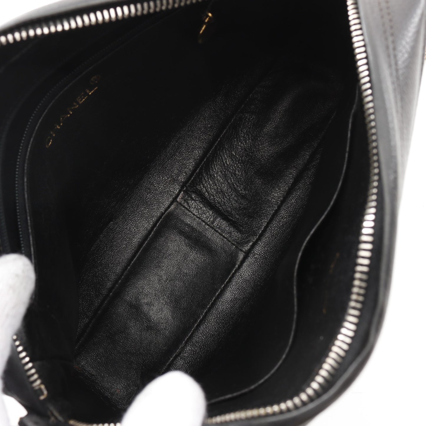 ココマーク チェーンショルダーバッグ キャビアスキン ブラック ゴールド金具 ヴィンテージ シャネル バッグ CHANEL