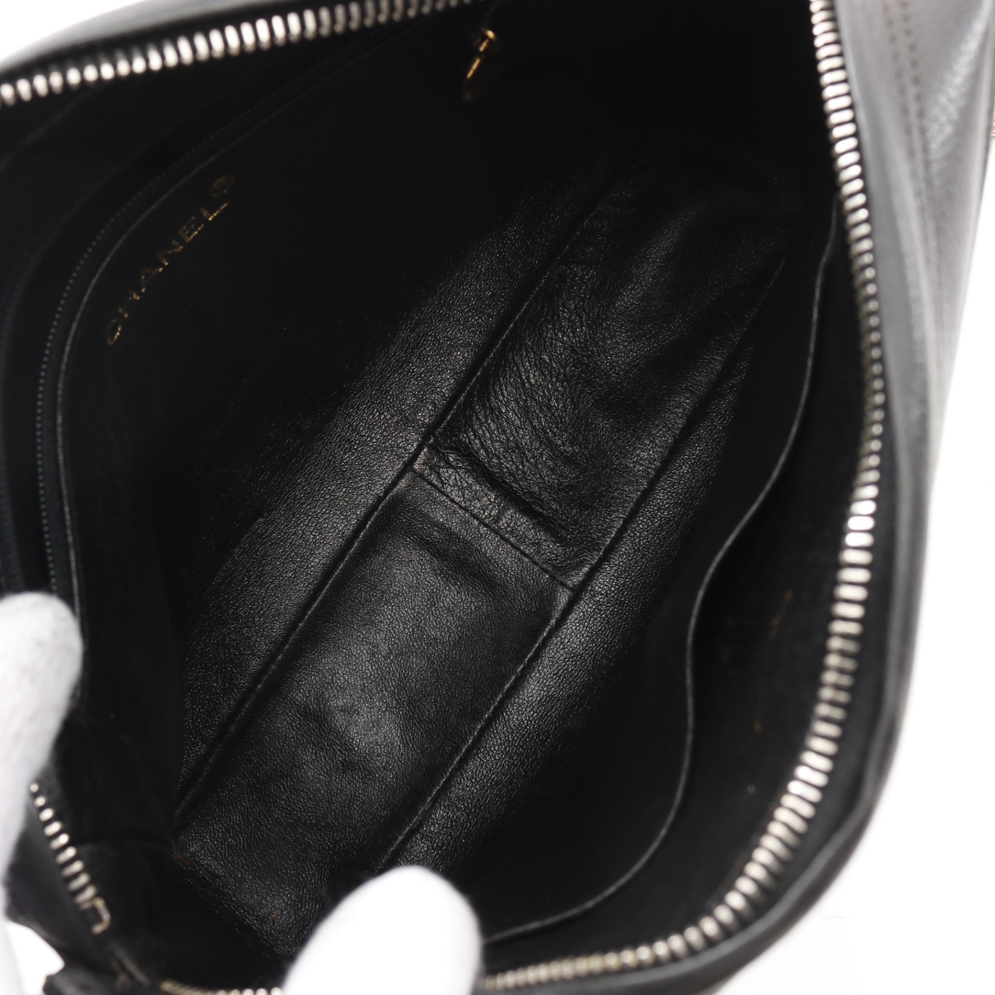 ココマーク チェーンショルダーバッグ キャビアスキン ブラック ゴールド金具 ヴィンテージ シャネル バッグ CHANEL